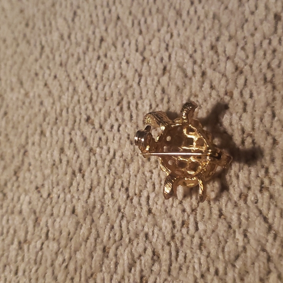 Vintage Gold Tone Turtle Pin - Picture 10 of 11